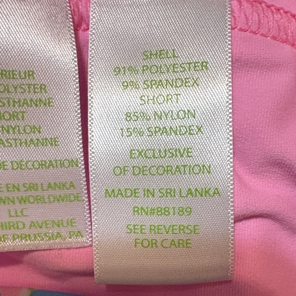 Lilly Pulitzer Pink and Blue Leaf Print Luxletic Skort Size 8 - Picture 7 of 14